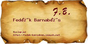 Fedák Barnabás névjegykártya